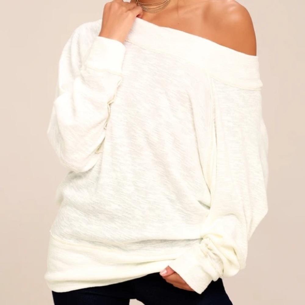 Free People Palisades White Off-the-Shoulder Top
